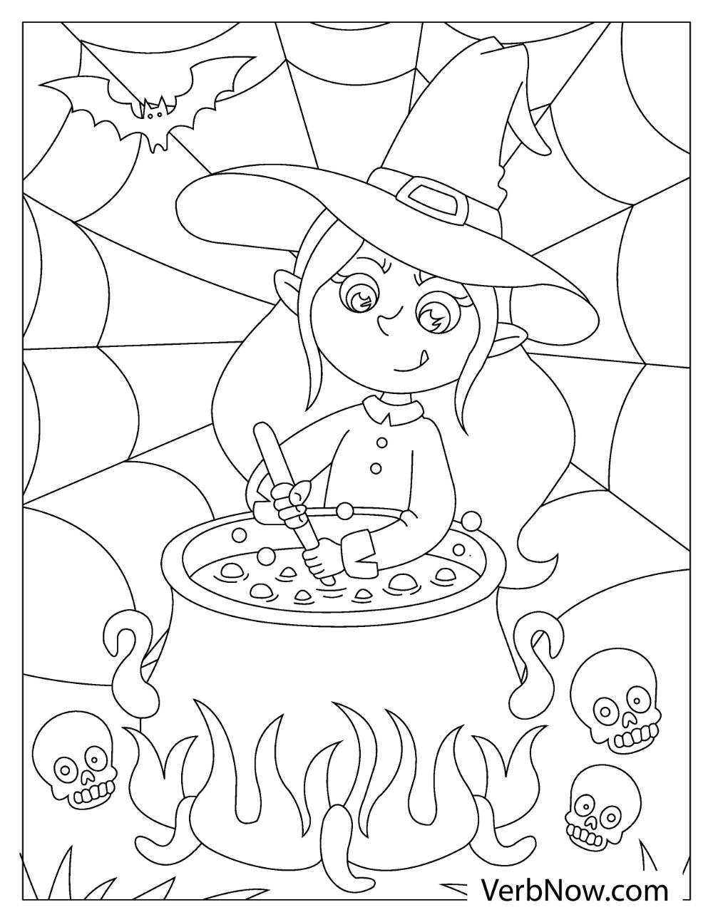 35 Cute Witch Coloring Page 33