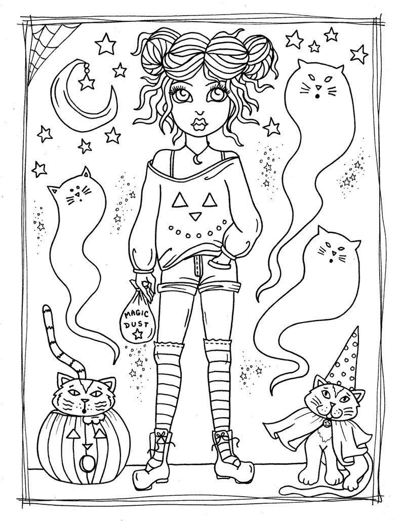 35 Cute Witch Coloring Page 35