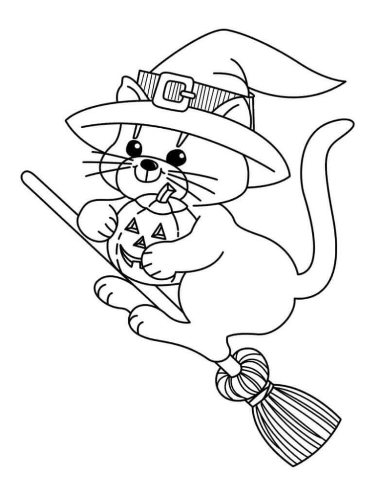 35 Cute Witch Coloring Page 4