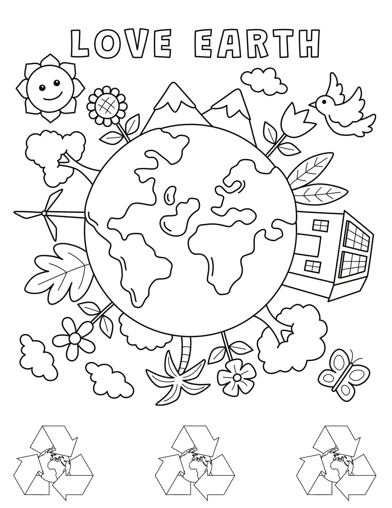 35 Earth Coloring Picture 23