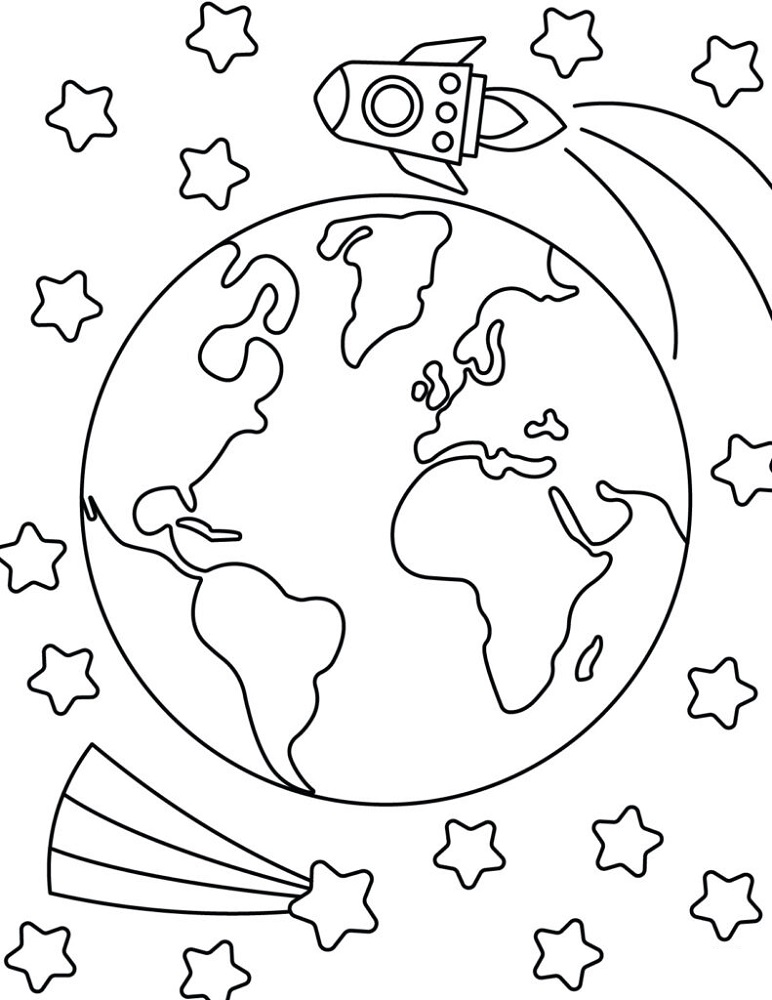 35 Earth Coloring Picture 33