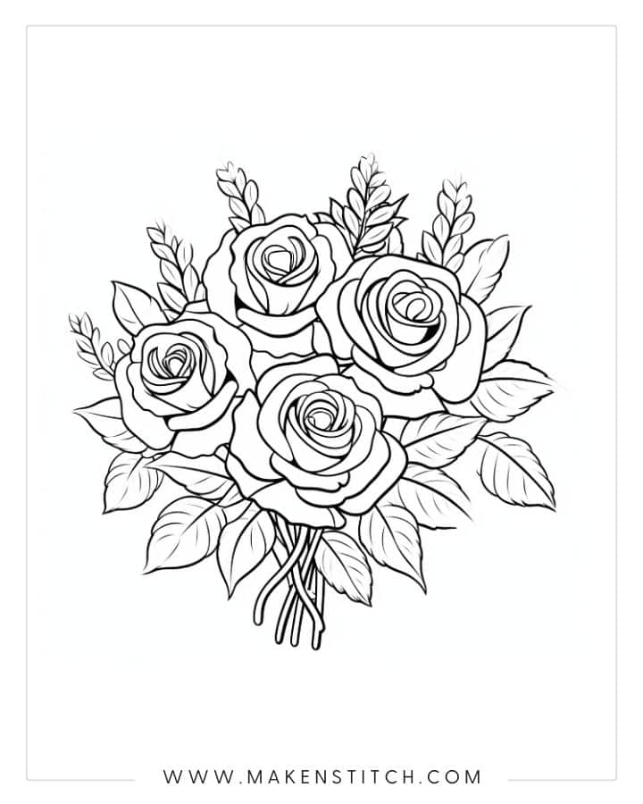 Save 60 Flowers And Roses Coloring Pages Ideas 11