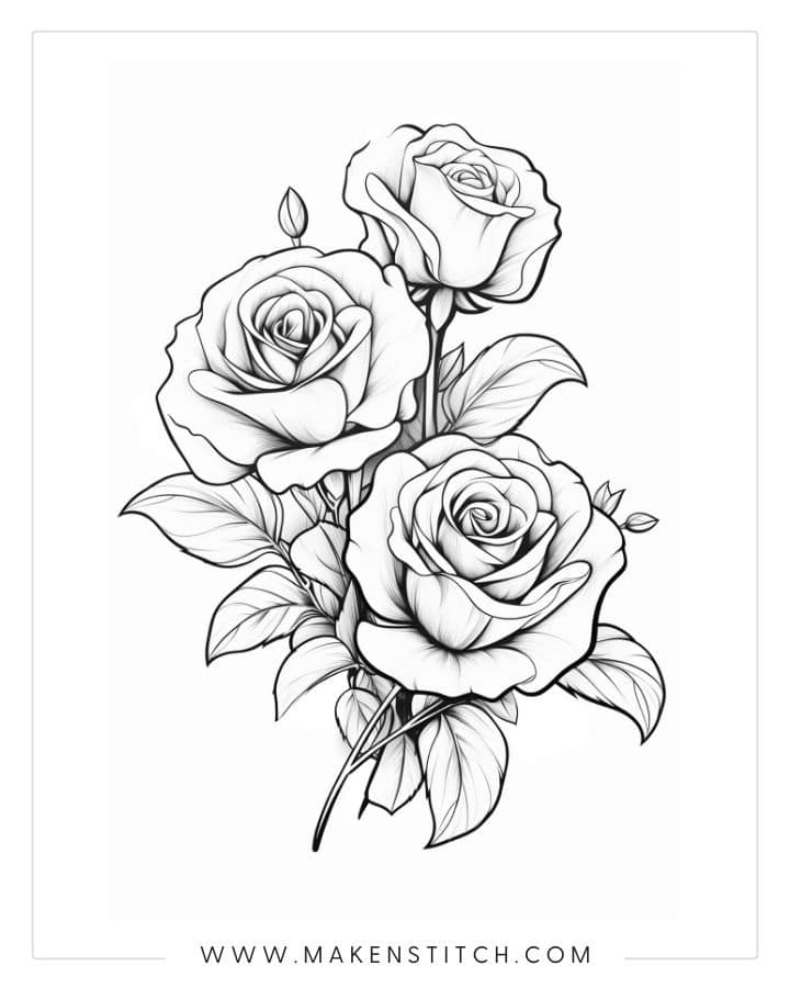 Save 60 Flowers And Roses Coloring Pages Ideas 13