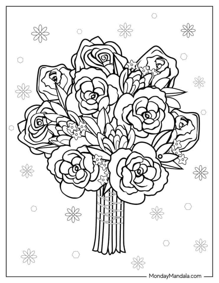 Save 60 Flowers And Roses Coloring Pages Ideas 20