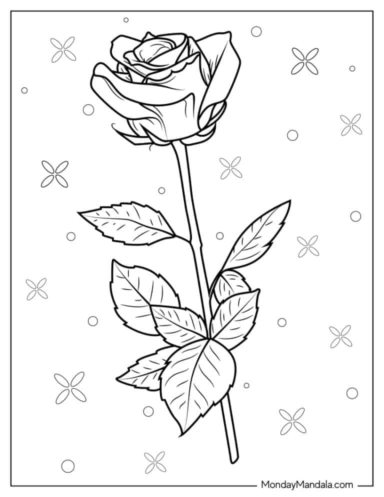 Save 60 Flowers And Roses Coloring Pages Ideas 21