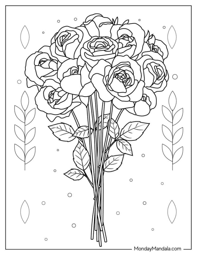 Save 60 Flowers And Roses Coloring Pages Ideas 28