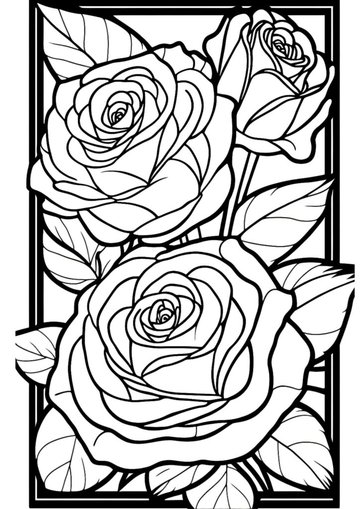 Save 60 Flowers And Roses Coloring Pages Ideas 43