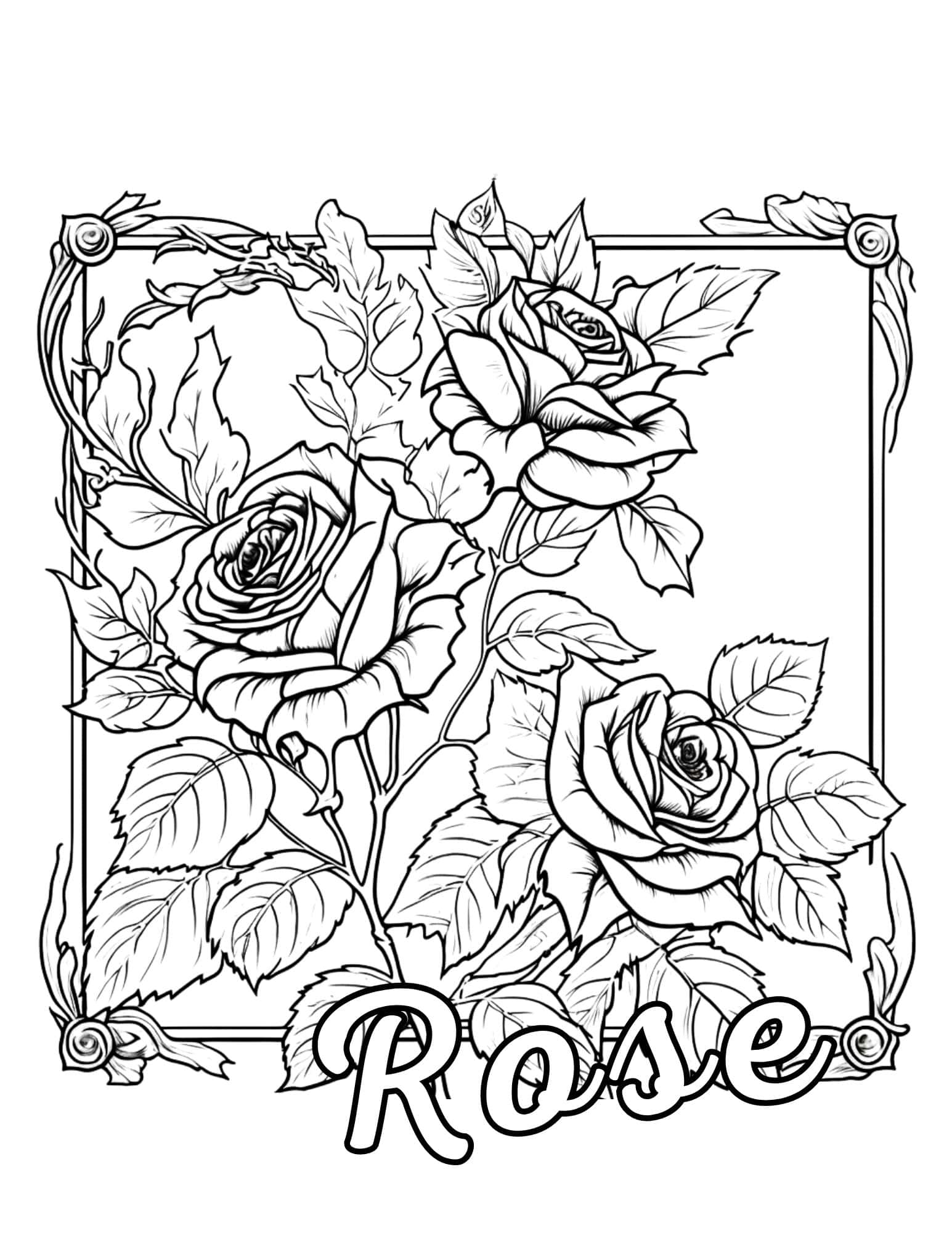 Save 60 Flowers And Roses Coloring Pages Ideas 49