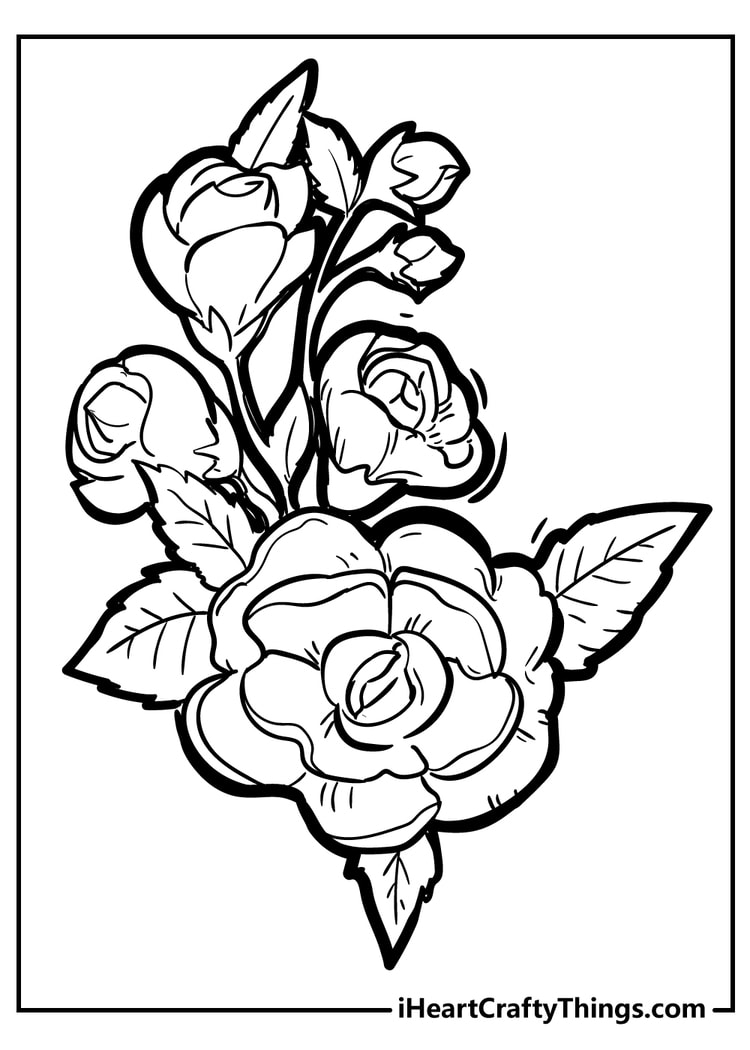 Save 60 Flowers And Roses Coloring Pages Ideas 54