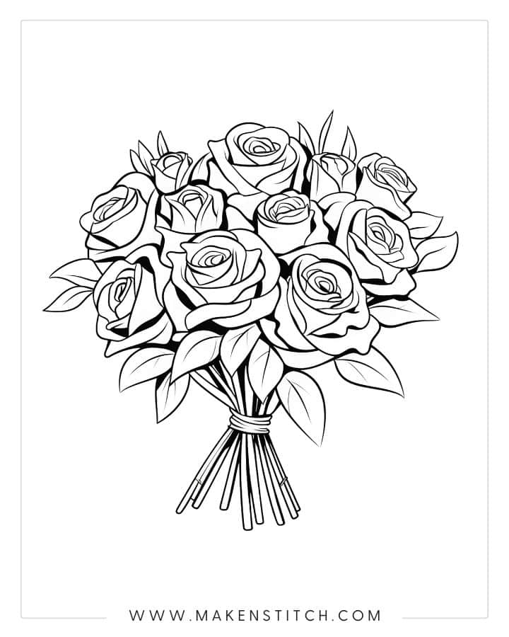 Save 60 Flowers And Roses Coloring Pages Ideas 55