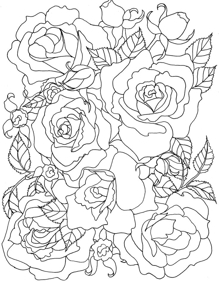 Save 60 Flowers And Roses Coloring Pages Ideas 59