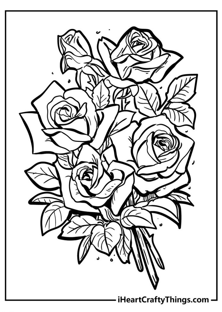 Save 60 Flowers And Roses Coloring Pages Ideas 8